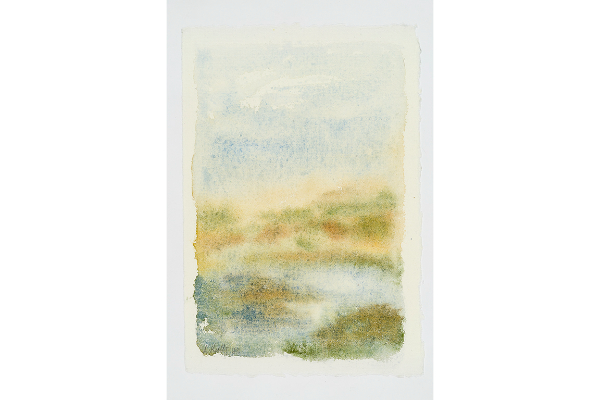 Transported XVIII, aquarelle sur papier artisanal, 10.5x13.5p.